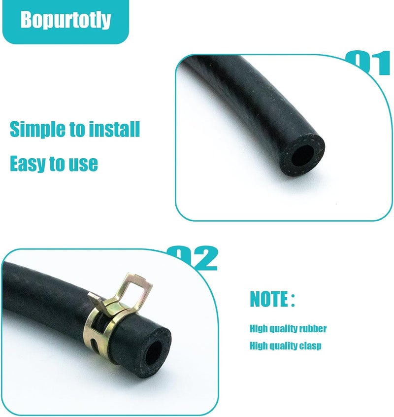 Bopurtotly 1/4" x 25" Fuel Line Hose with 4 Clamps Lawn Mower Compatible with 5414K 283207 791850 Small Engine - Image 4